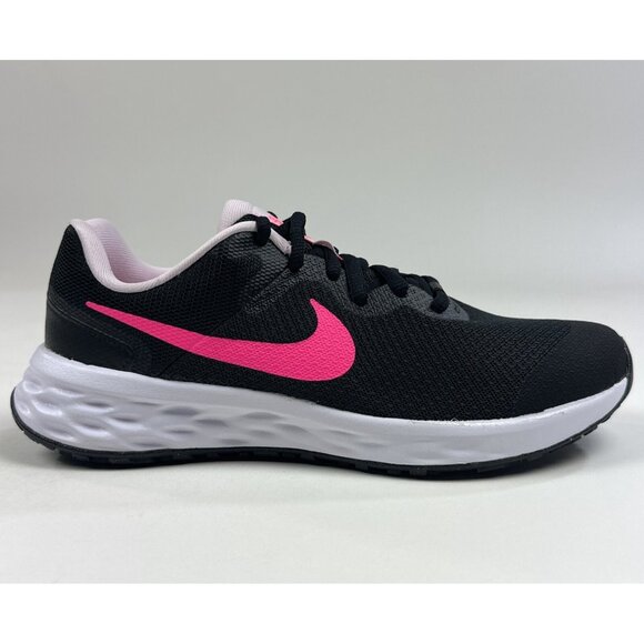 Nike Revolution 6 Next Nature (GS) 6.5Y Black Pink Shoes Sneakers DD1096-007 - Picture 1 of 9